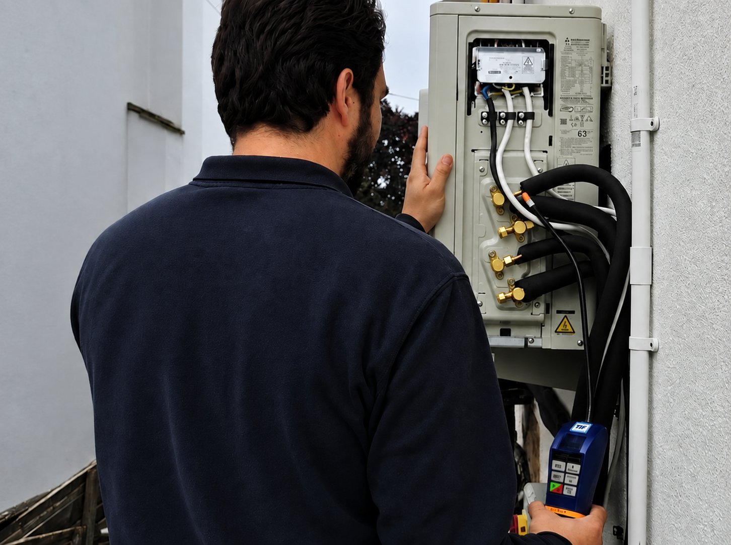 Tehnician TOTAL SERVICE la o unitate exterioară de aer condiționat